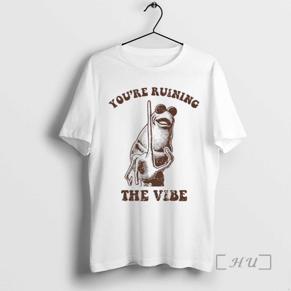 Trending Frog Raising One Index Finger You Are Ruining The Vibe Retro Premium T Shirts