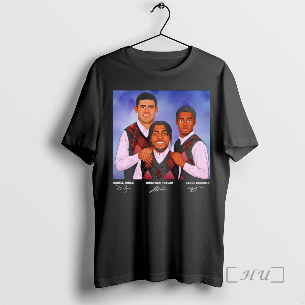 Trending Funny Daniel Jones Jonathan Taylor Sauce Gardner Indianapolis Football Step Brothers Premium T Shirts