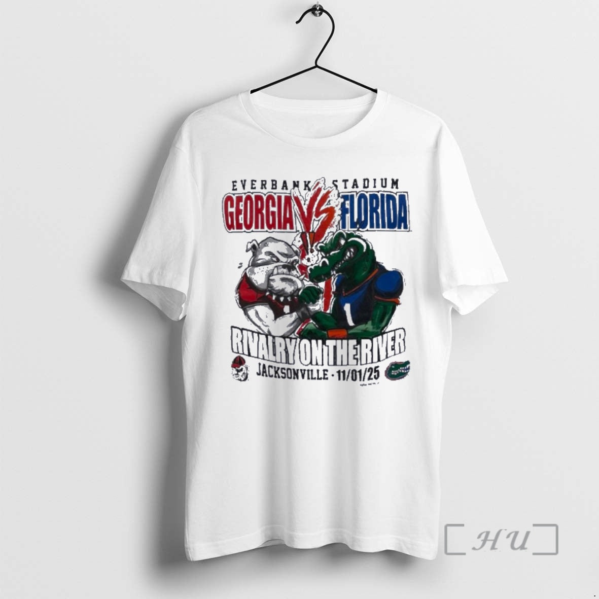 Trending Georgia Bulldog Vs Florida Gators 2025 Rivalry On The River Gameday Premium T Shirts