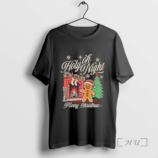 Trending Gingerbread Oh Holy Night Merry Christmas Tee Shirt Sweater