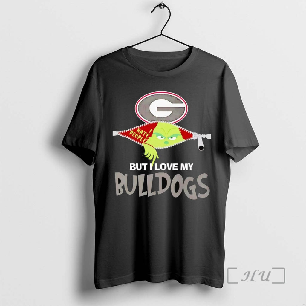Trending Grinch I Hate People But I Love My Georgia Bulldogs Tee Shirts Sweater