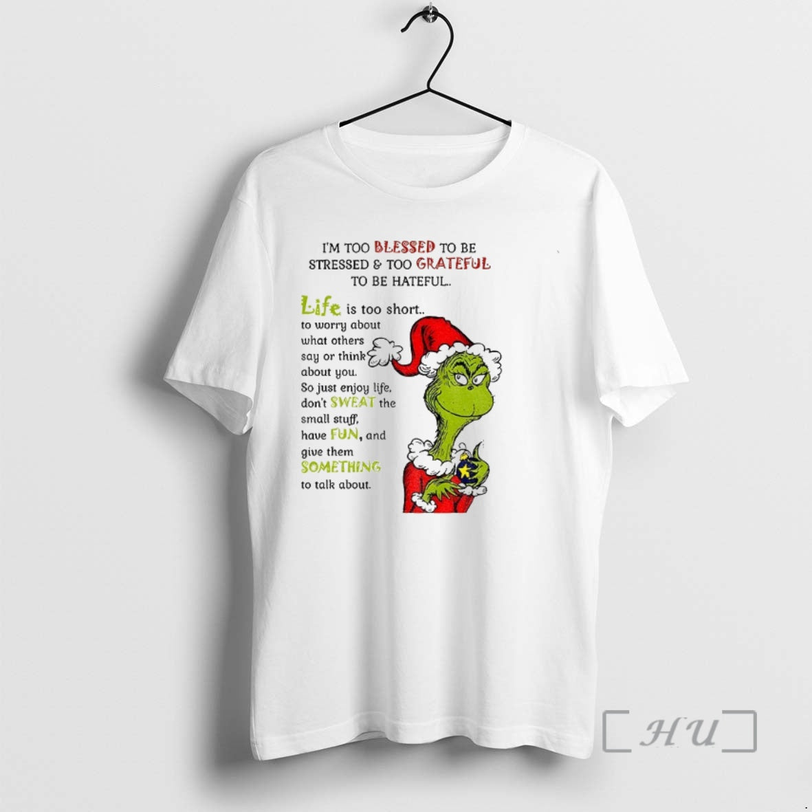 Trending Grinch Santa Hat Im Too Blessed To Be Stressed And Too Grateful To Be