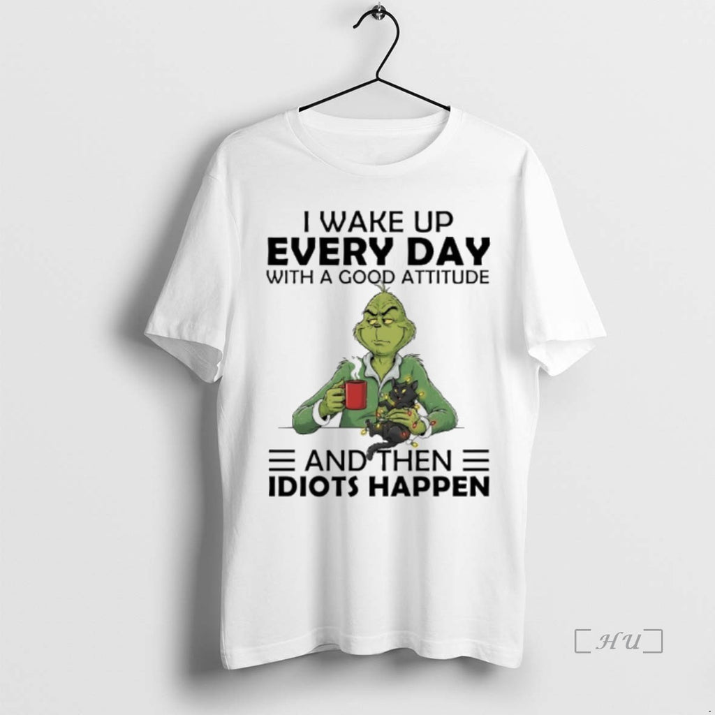 Trending Grinch And Cat Christmas Light I Wake Up Every Day With A Good Attitude