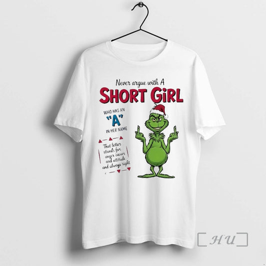 Trending Grinch Never Argue With A Short Girl Christmas Premium T Shirt Sweater