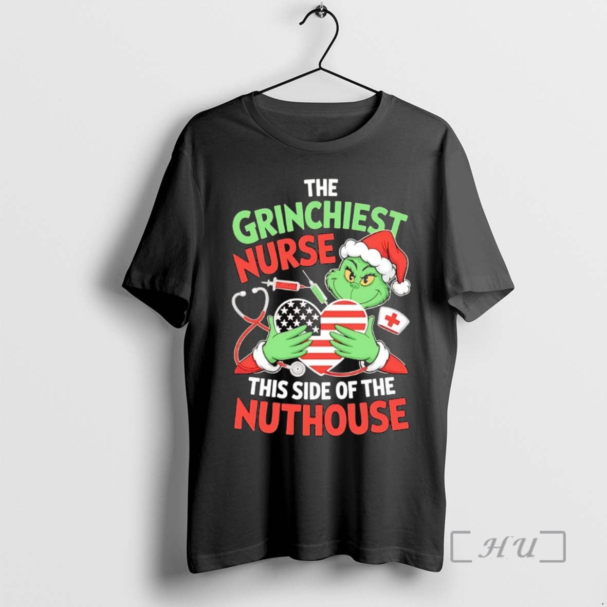 Trending Grinch The Grinchiest Nurse This Side Of The Nuthouse Christmas Premium T Shirts Sweater