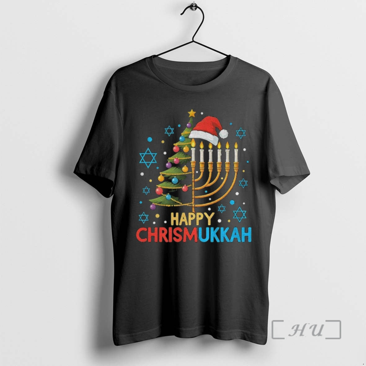 Trending Hanukkah Menorah Candle And Christmas Tree Happy Chrismukkah Noel Premium T Shirt Sweater