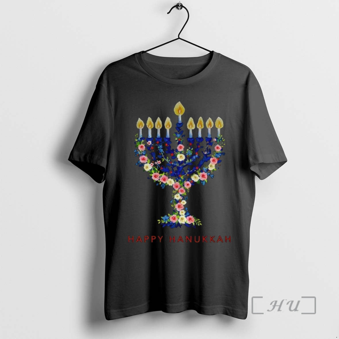 Trending Hanukkah Menorah Candle Floral Happy Chrismukkah Premium T Shirt Sweater
