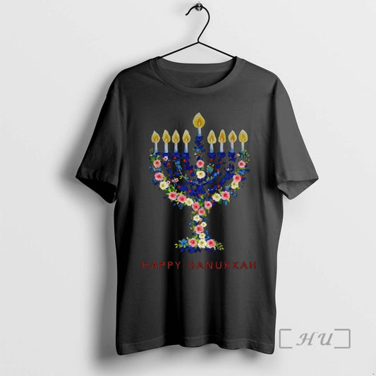 Trending Hanukkah Menorah Candle Floral Happy Chrismukkah Premium T Shirt Sweater