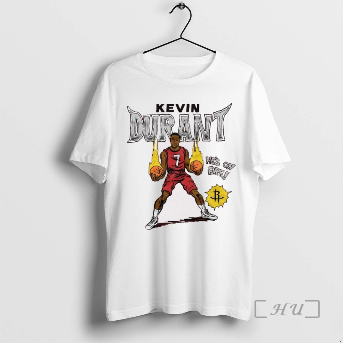 Trending Houston Rockets Kevin Durant Homage Hes On Fire Comic Book 2025 Tee Shirts Sweater