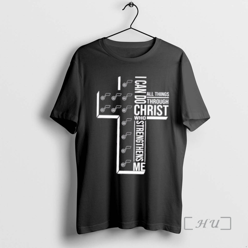 Trending I Can Do All Things Through Christ Who Strengthens Me Utah Jazz Basketball Cross