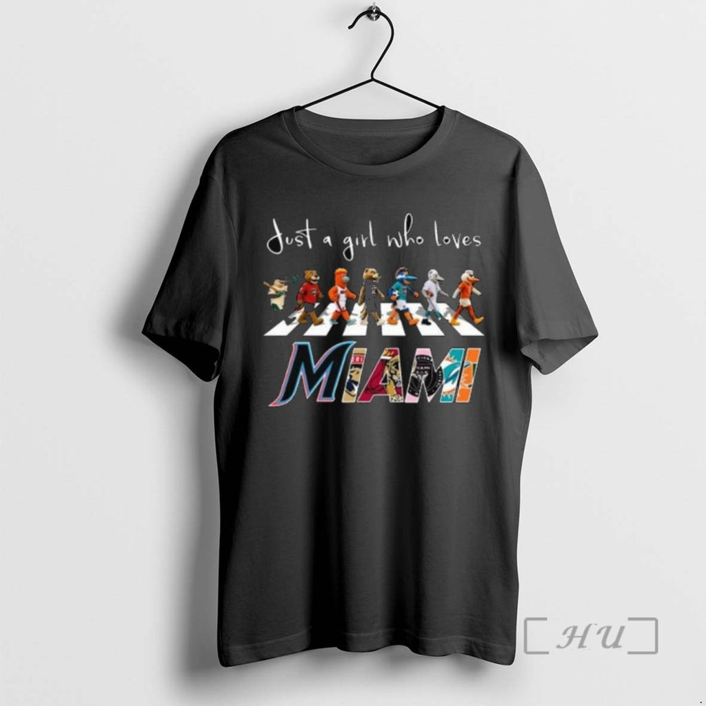 Trending Just A Girl Who Loves Mascot Miami City Sports All Team 2025 Long Sleve