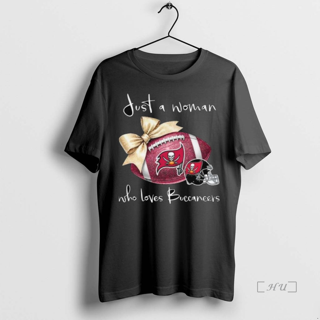 Trending Just A Woman Who Loves Tampa Bay Buccaneers Pink Bow 2025 Long Sleve