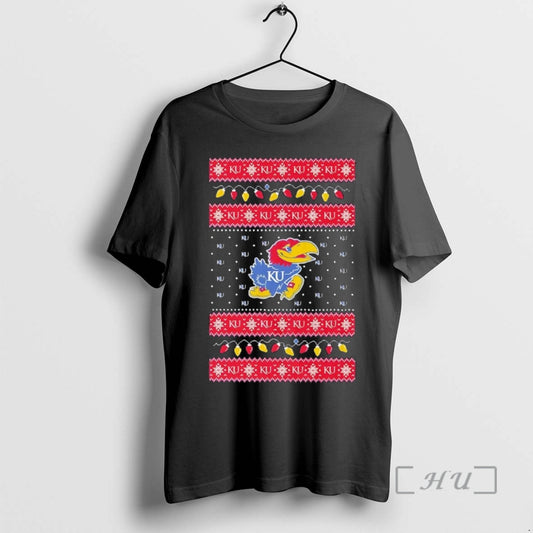 Trending Kansas Jayhawks Ugly Christmas Light Premium T Shirt Sweater