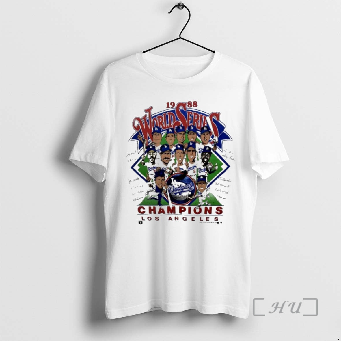 Trending Los Angeles Dodgers 1988 World Series Champions Signatures Caricature