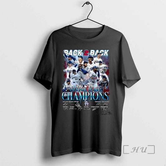 Trending Los Angeles Dodgers 2025 National League Champions Back 2 Back Signature T Shirts Sweater