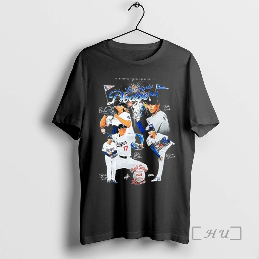 Trending Los Angeles Dodgers 2025 National League Champions Legends Graphic Signature Premium T Shirt Sweater