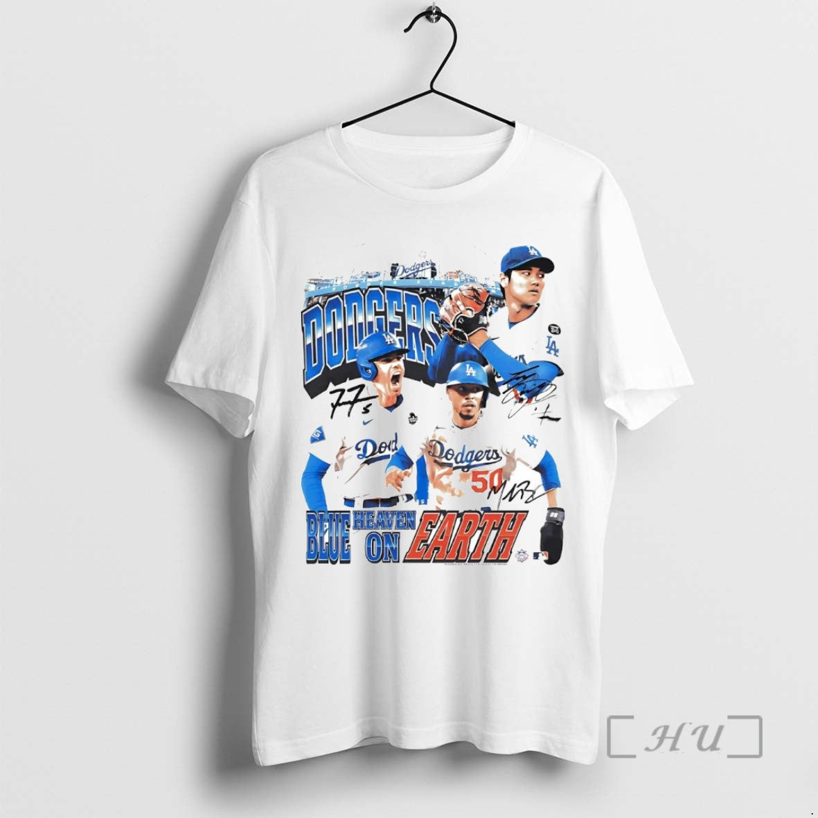 Trending Los Angeles Dodgers Blue Heaven On Earth Signatures Tee Shirt Sweater