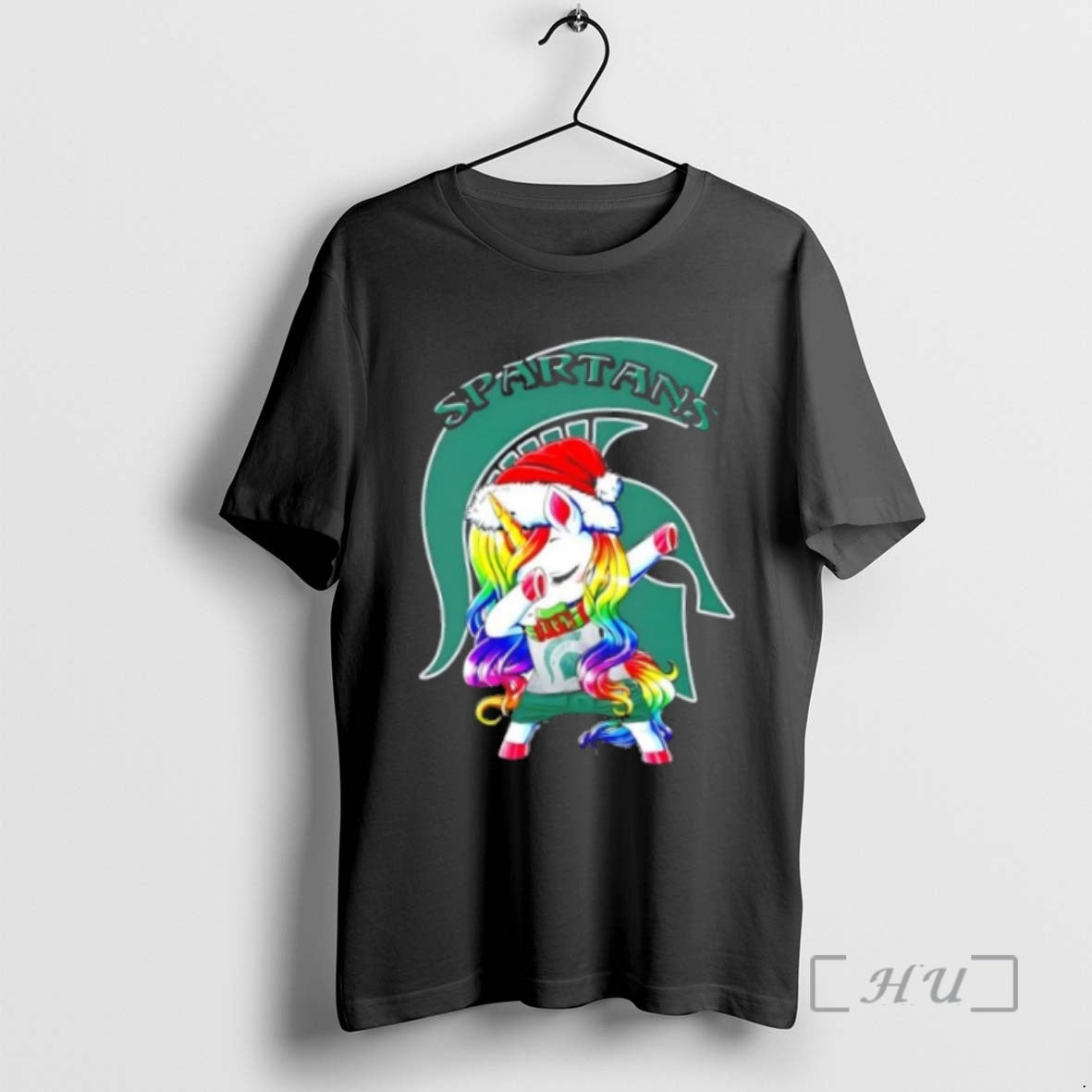 Trending Michigan State Spartans Football X Unicorn Santa Hat Dabbing Merry Christmas