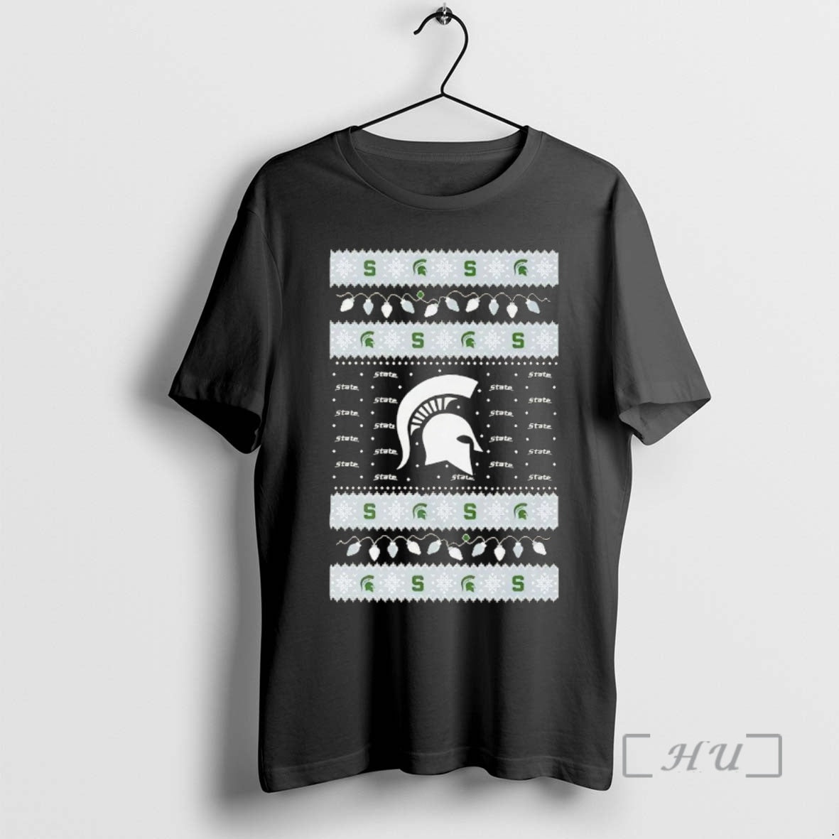 Trending Michigan State Spartans Ugly Christmas Light Premium T Shirt Sweater