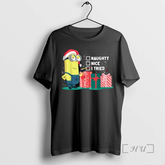 Trending Minion Naughty Nice I Tried Christmas Premium T Shirt Sweater