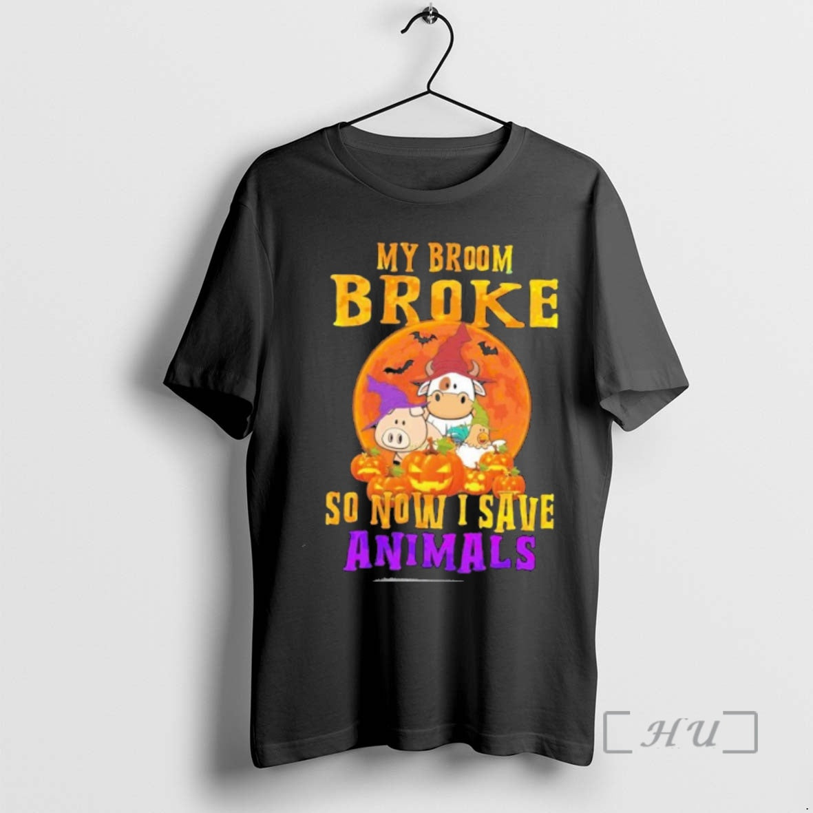 Trending My Broom Broke So Now I Save Animals Halloween Premium T Shirt Sweater