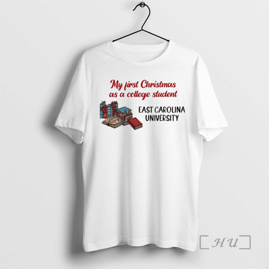 Trending My First Christmas As A College Student East Carolina University Personalised Ornaments White Premium