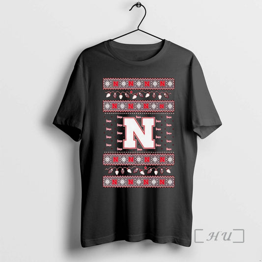 Trending Nebraska Cornhuskers Ugly Christmas Light Premium T Shirt Sweater