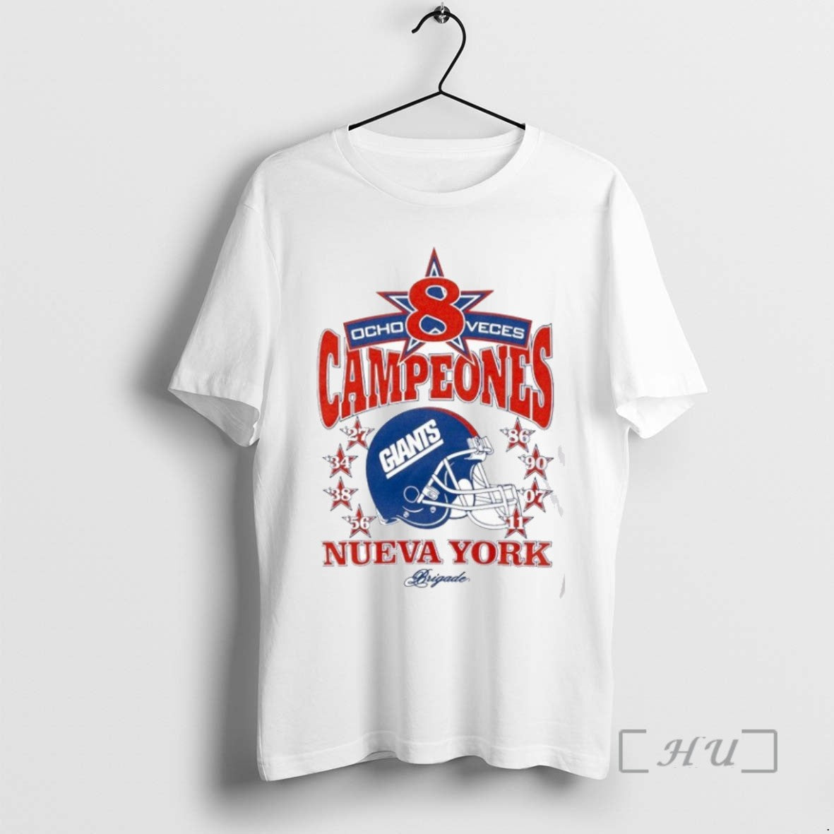 Trending New York Giants X Brigade Ocho 8 Veces Campeones Championship Nueva York T Shirts