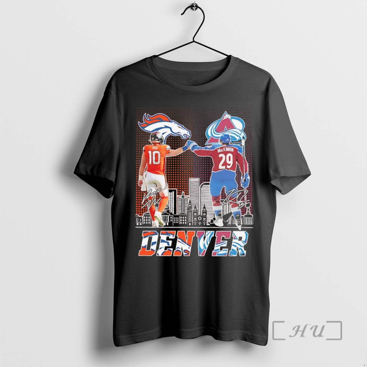 Trending Nix And Mackinnon Fist Bump Denver City Skyline