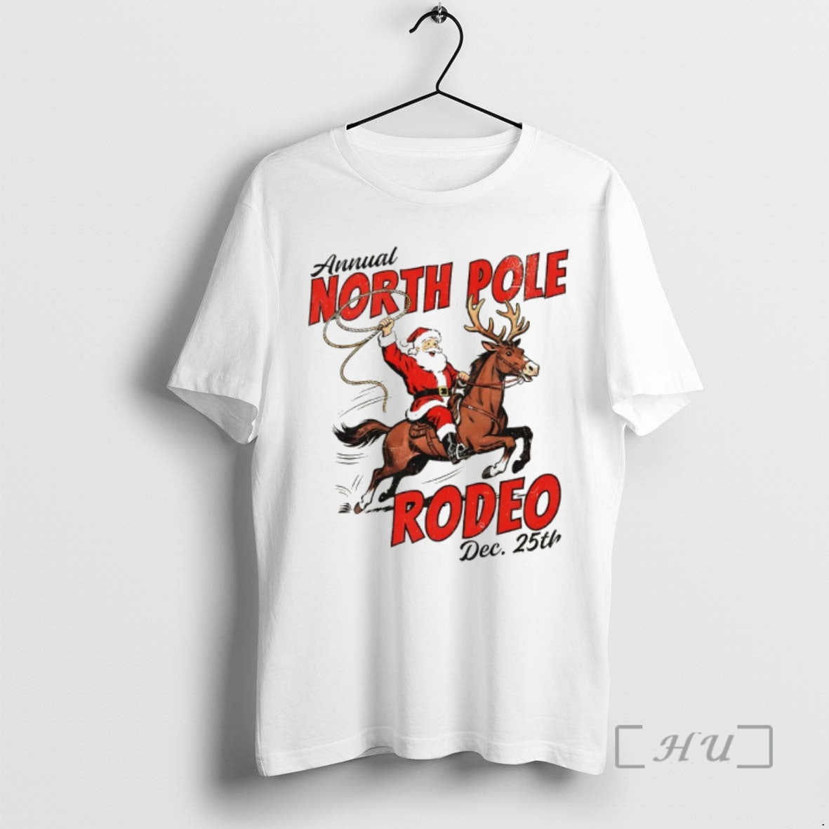 Trending North Pole Rodeo Cowboy Santa Western Roping Christmas