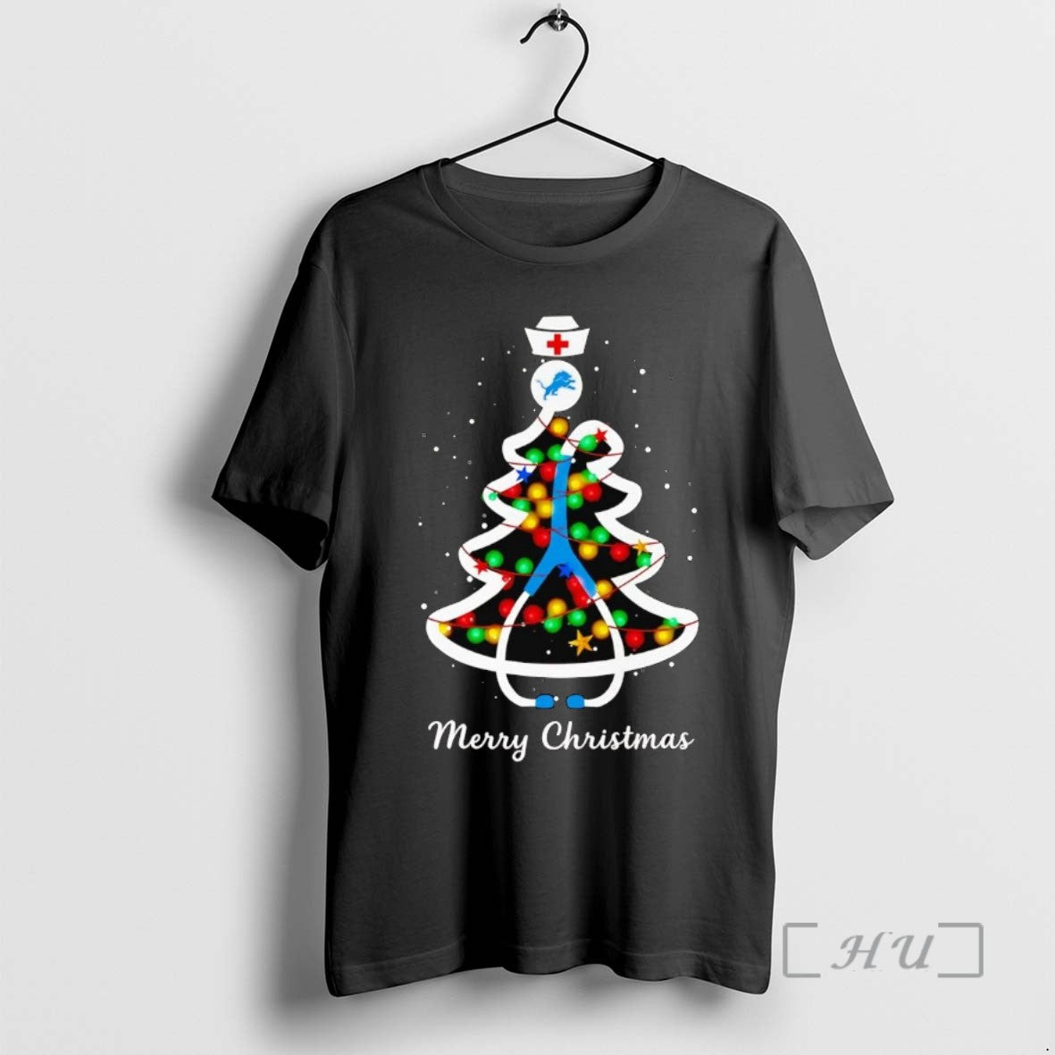 Trending Nurse Detroit Lions Merry Christmas Tee Shirts Sweater