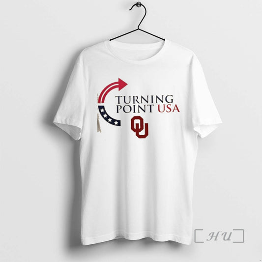 Trending Oklahoma Sooners X Freedom Turning Point Usa Charlie Kirk 2 Sided Premium T Shirts