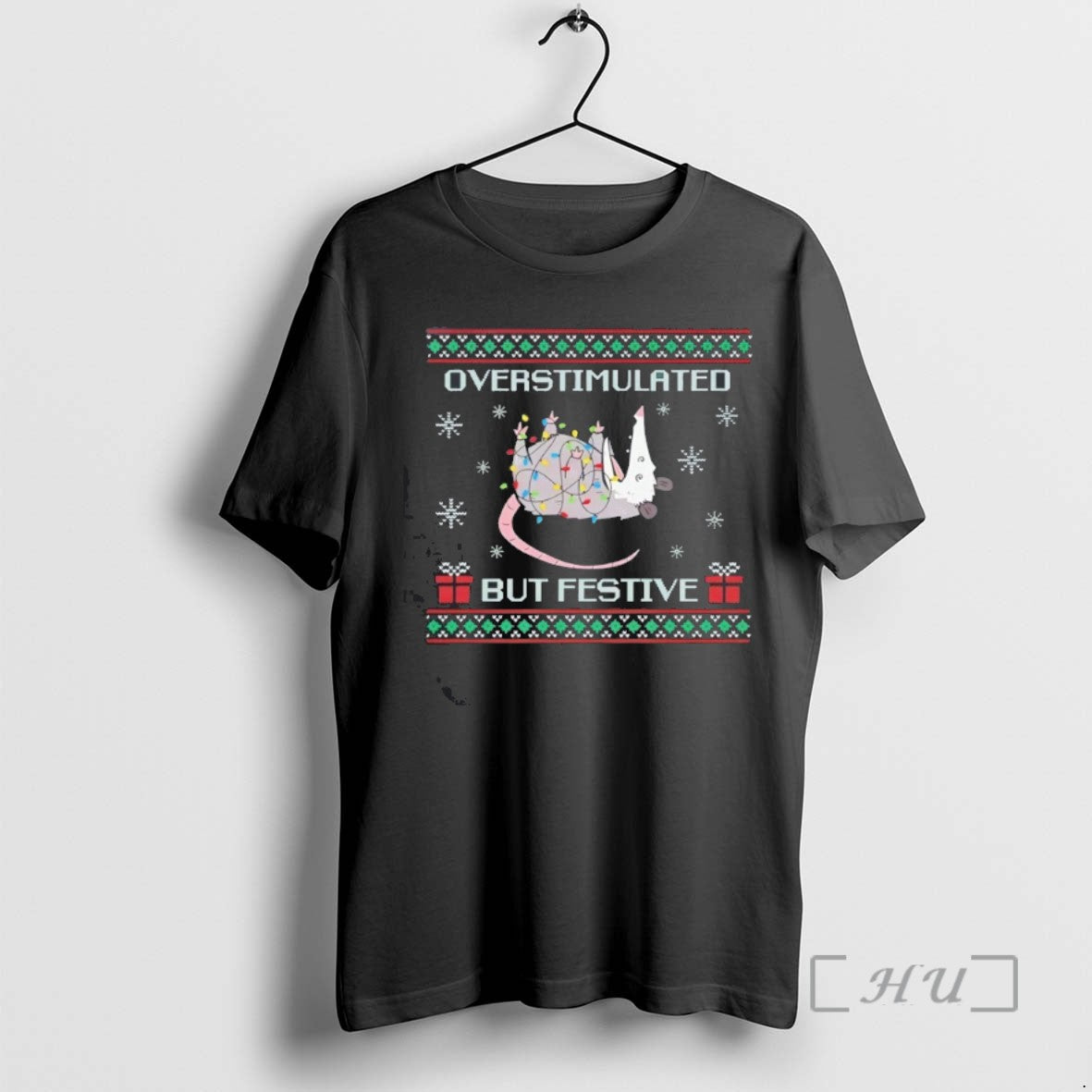 Trending Overstimulated But Festive Possum Christmas Tee Shirts Sweater