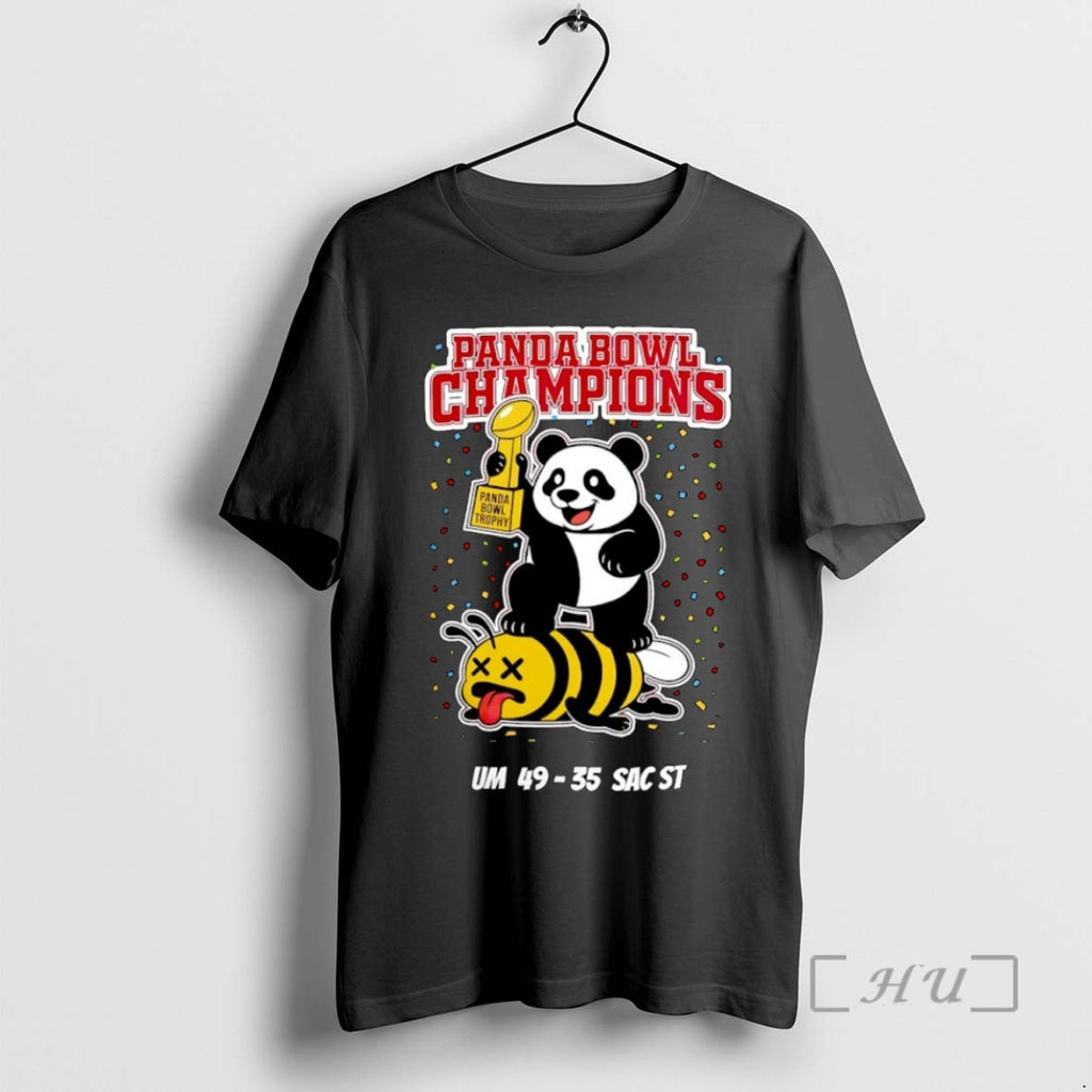 Trending Panda Bowl Champions Panda Bee Mascot Score Tee Shirts Sweater