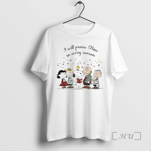Trending Peanuts I Will Praise Him In Every Season Premium T Shirt Sweater