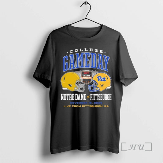 Trending Pitt Panthers Vs Notre Dame 2025 College Gameday Duel Helmet Premium T Shirts Sweater