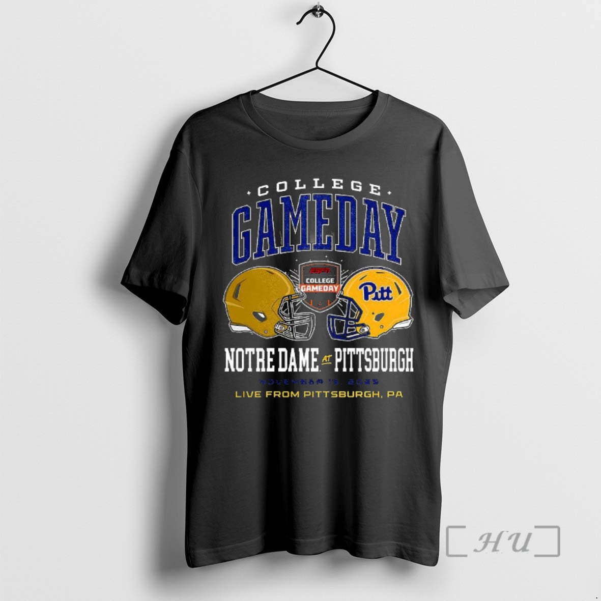 Trending Pitt Panthers Vs Notre Dame Fighting Irish Gameday College 2025 Helmet Premium T Shirts