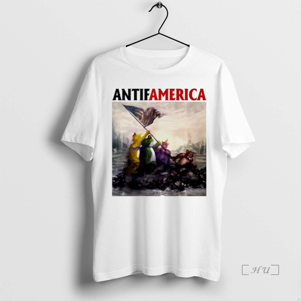 Trending Portland Frog Antifamerica Paint T Shirt Sweater