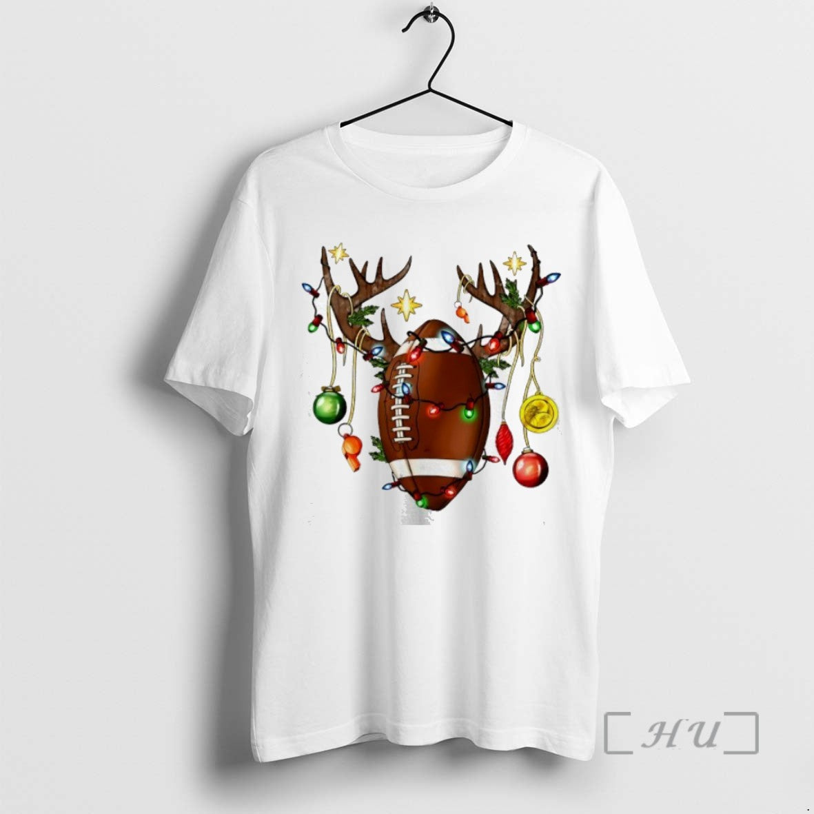 Trending Reindeer Football Christmas Lights Tee Shirts Sweater