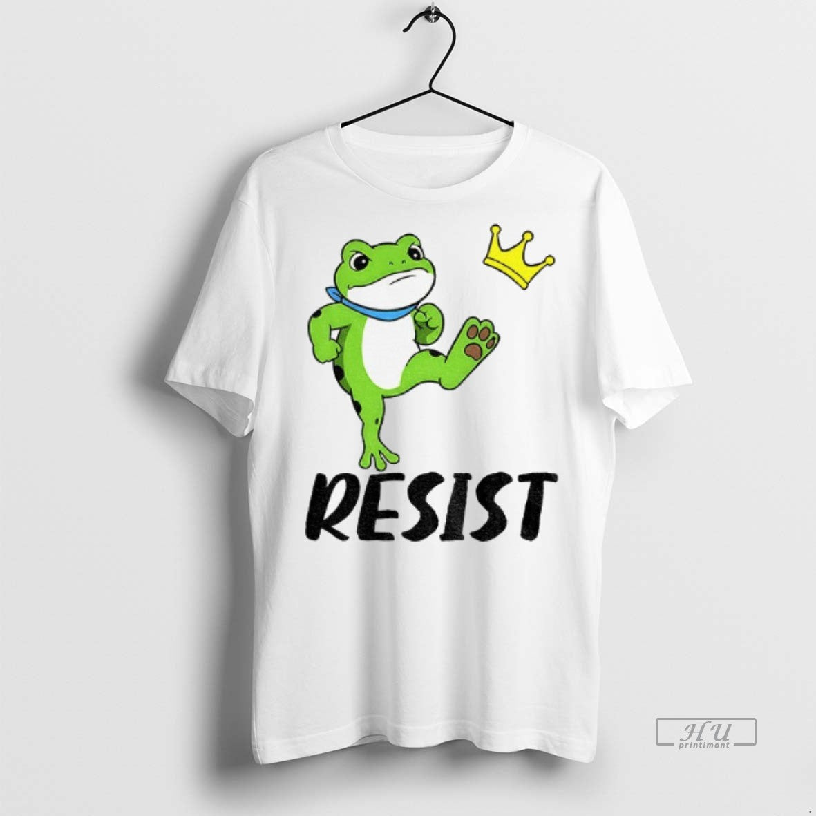 Trending Resist Portland Frog Kicks Crown Political Anti Maga Graphic Tee Shirt Sweater