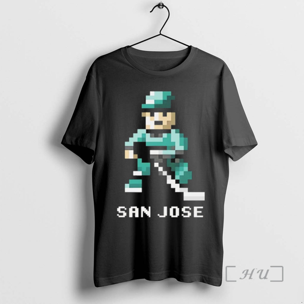 Trending San Jose Sharks Hockey 8 Bit Retro Baller Premium T Shirt Sweater