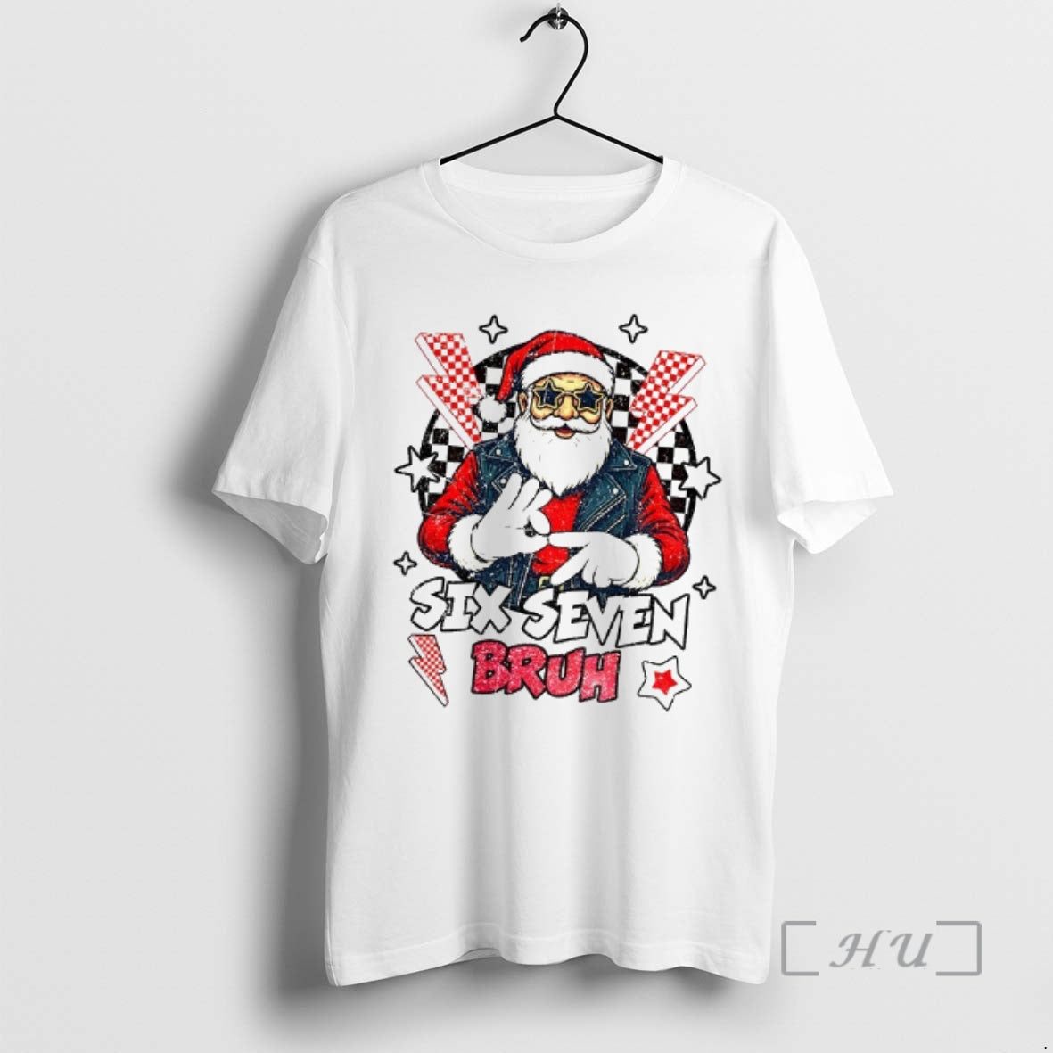 Trending Santa Claus Six Seven Faux Embroidery 6 7 Merry Christmas Premium T Shirts Sweater