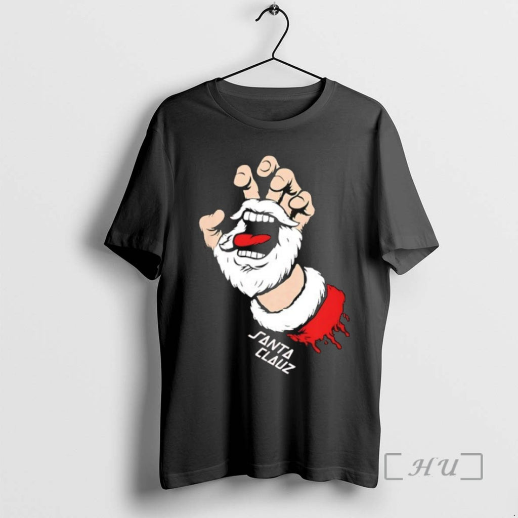 Trending Santa Clauz Skate Hand Christmas Tee Shirts Sweater