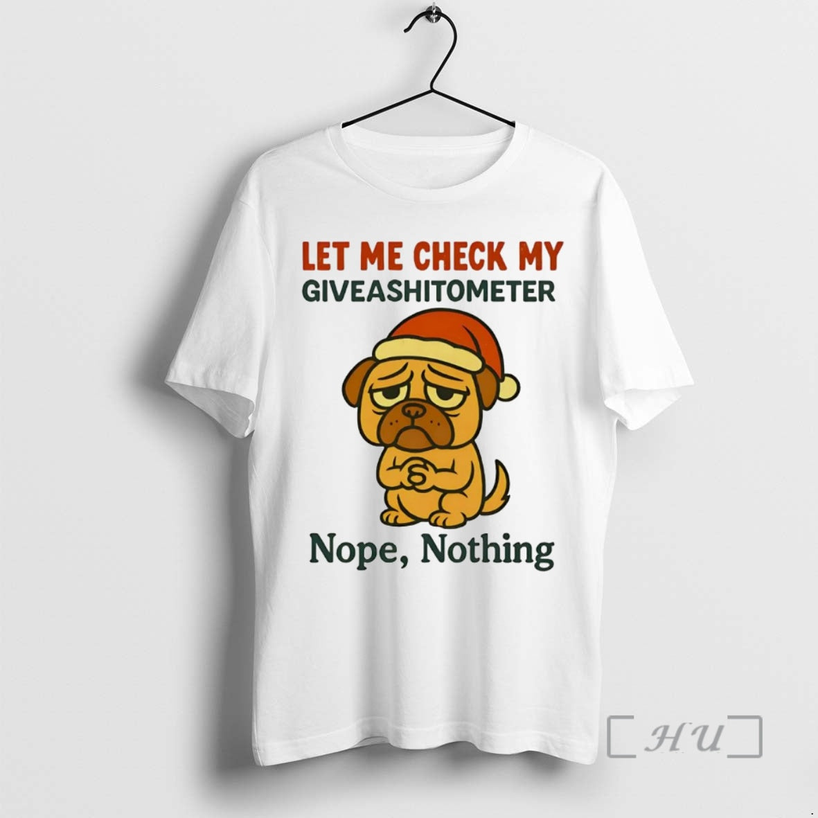 Trending Santa Pug Let Me Check My Giveashitometer Christmas Premium T Shirt Sweater