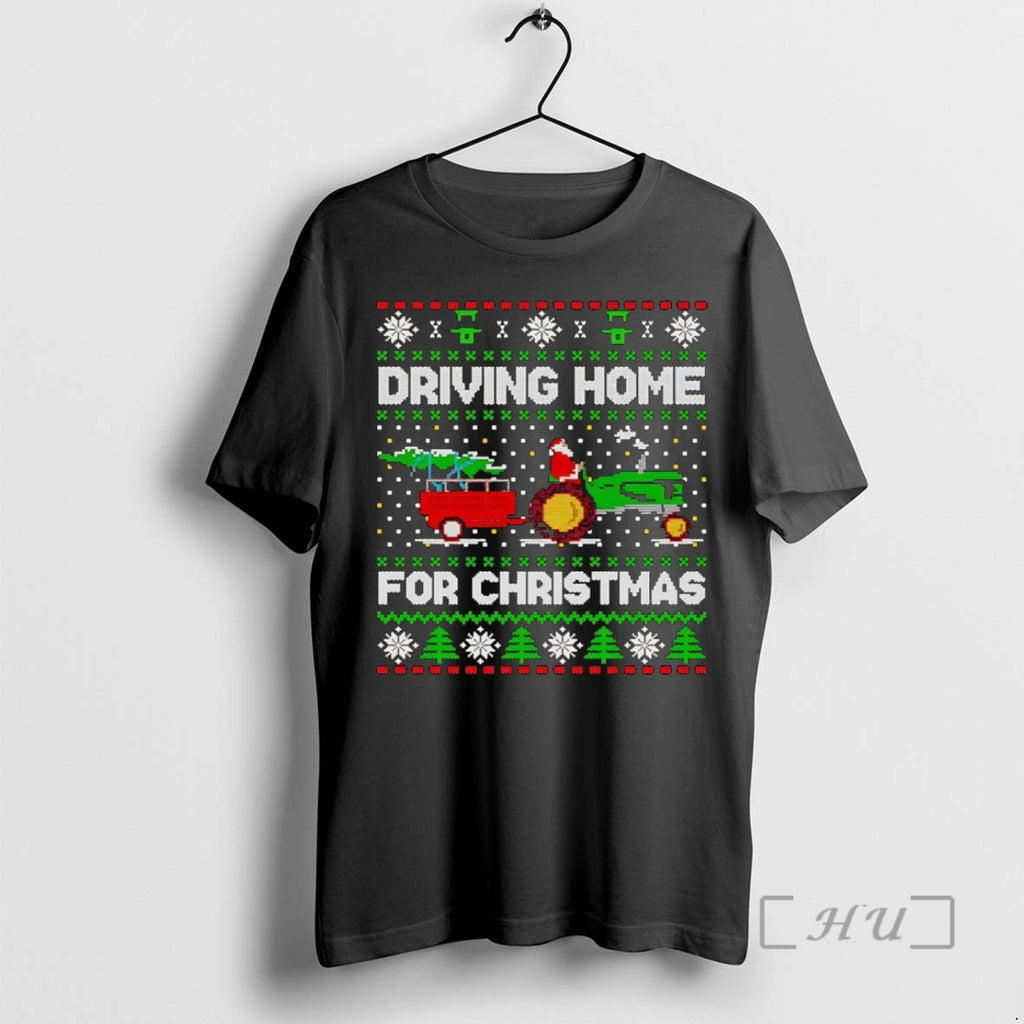 Trending Santa Tractor Driving Home For Christmas Premium T Shirt Sweater