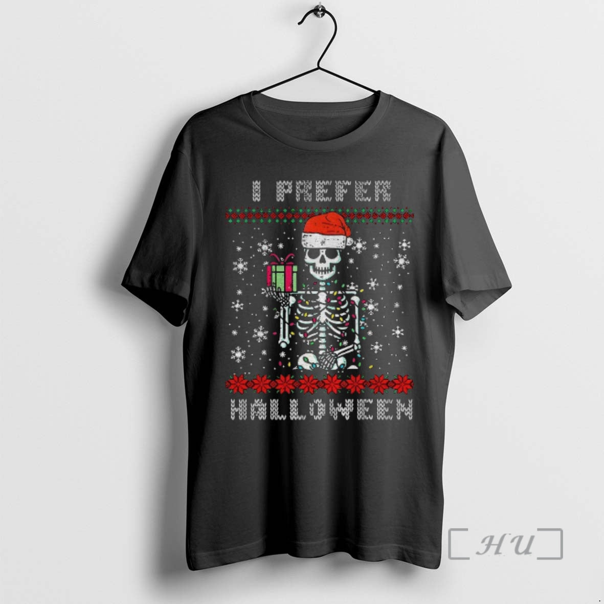 Trending Skeleton Santa Hat I Prefer Merry Halloween
