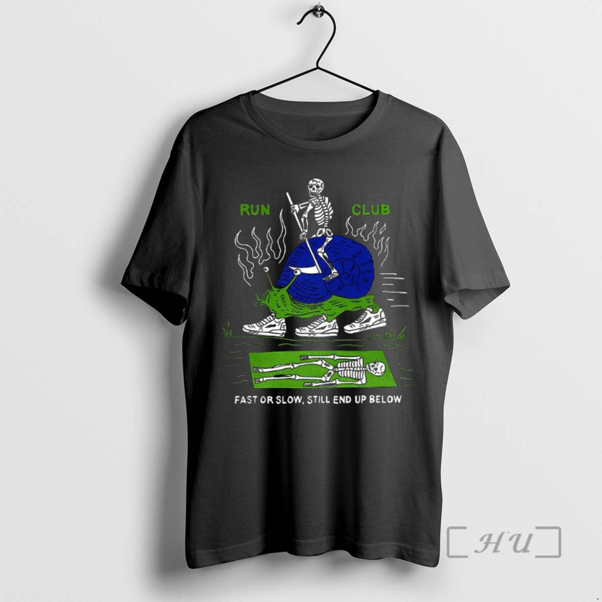 Trending Skeleton Riding A Snail Run Club Fast Or Slow Still End Uo Below Premium