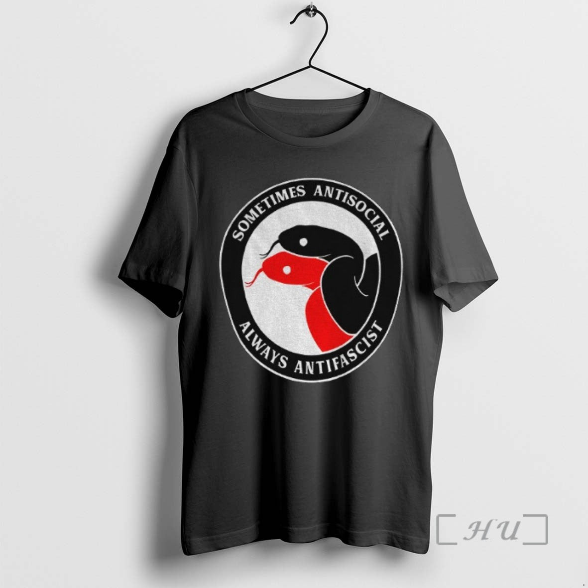 Trending Sometimes Antisocial Always Antifascist Snakes Logo Tee Shirts Sweater