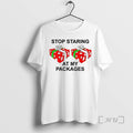 Trending Stop Staring At My Packages Merry Christmas 2025 Premium T Shirt Sweater