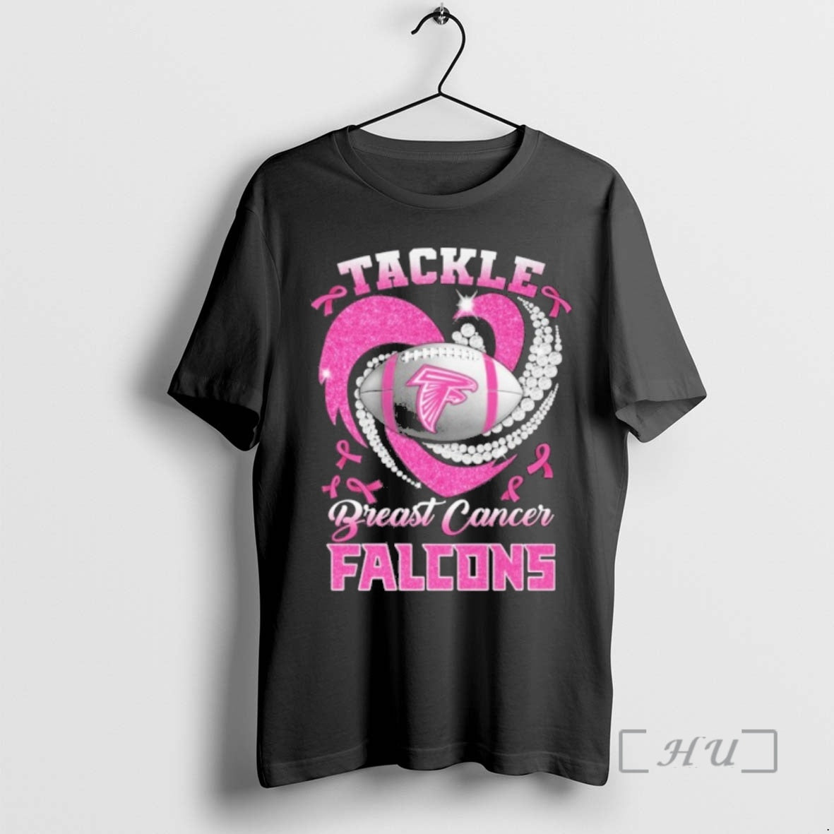 Trending Tackle Breast Cancer Falcons Heart Ball Logo Premium T Shirt Sweater